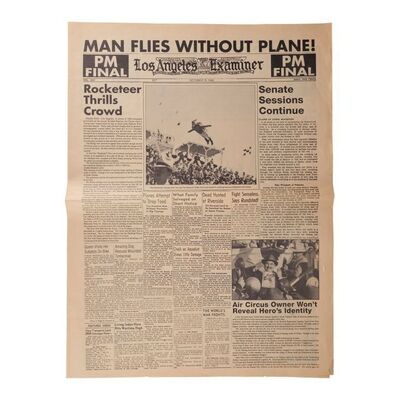 1035. Man Flies Without Plane Los Angeles Examiner Newspaper Cover ### THE ROCKETEER (1991)
