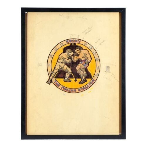 1037. Framed Hand-Illustrated "Italian Stallion" Robe Logo Concept Artwork ### ROCKY FRANCHISE (1976 - 2023)