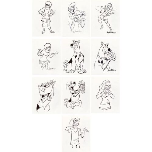 1050. Set of 10 Hand-Drawn Iwao Takamoto Character Sketches ### SCOOBY DOO, WHERE ARE YOU! (T.V. SERIES, 1969-1970)