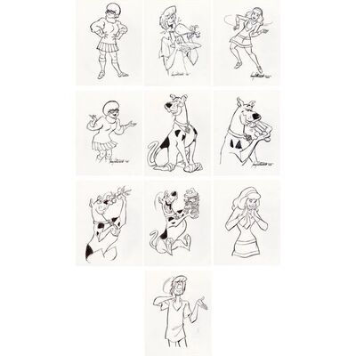 1050. Set of 10 Hand-Drawn Iwao Takamoto Character Sketches ### SCOOBY DOO, WHERE ARE YOU! (T.V. SERIES, 1969-1970)