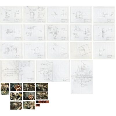 1060. Set of 18 Hand-Drawn Stuart Ziff Johnny 5 (Tim Blaney) Robot Blueprints with Behind-the-Scenes Photos and Negatives ### SHORT CIRCUIT (1986)