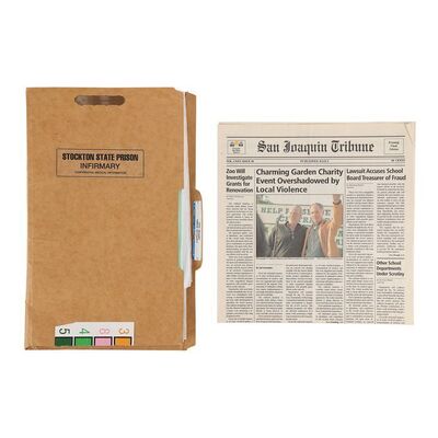 1066. Otto Delaney's (Kurt Sutter) Stockton Prison Medical File and Newspaper Cover Page ### SONS OF ANARCHY (T.V. SERIES, 2008-2014)