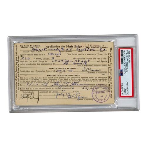 1082. Stanley Kubrick's Handwritten Merit Badge Application and Note to Jack and Gert Kubrick on Childwickbury Estate Sale Catalog ### STANLEY KUBRICK