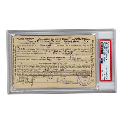 1082. Stanley Kubrick's Handwritten Merit Badge Application and Note to Jack and Gert Kubrick on Childwickbury Estate Sale Catalog ### STANLEY KUBRICK