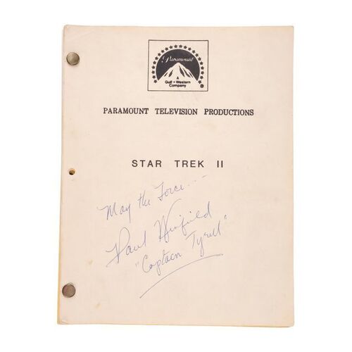 1091. Paul Winfield-Autographed Revised Script ### STAR TREK II: THE WRATH OF KHAN (1982)