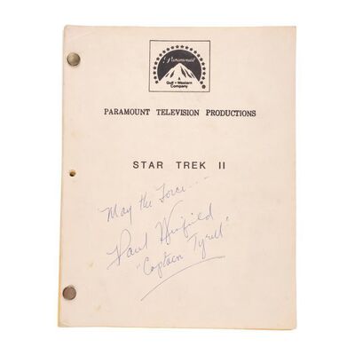 1091. Paul Winfield-Autographed Revised Script ### STAR TREK II: THE WRATH OF KHAN (1982)