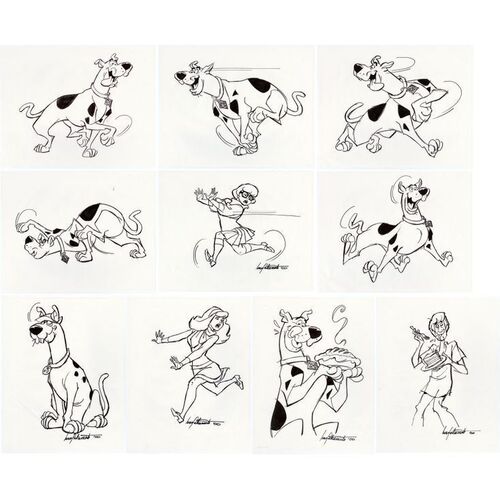 1051. Set of 10 Hand-Drawn Iwao Takamoto Character Sketches ### SCOOBY DOO, WHERE ARE YOU! (T.V. SERIES, 1969-1970)
