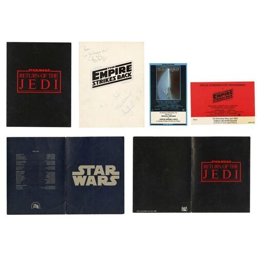 1171. Gerard Bourke Collection: Autographed Credit Folder, Set of Three Credit Folders, and Set of Three Screening Invitations ### STAR WARS: ORIGINAL TRILOGY (1977-1983)