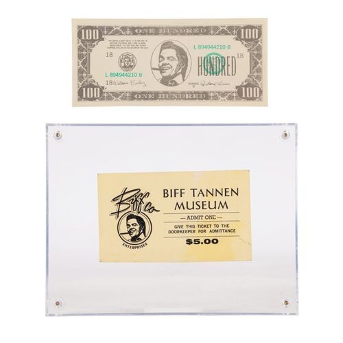 36. Biffco $100 Bill and Biff Tannen Museum Ticket ### BACK TO THE FUTURE PART II (1989)