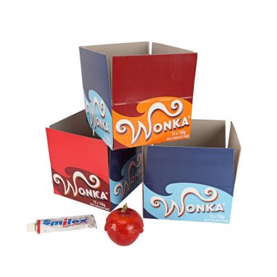 70. Three Wonka Packing Boxes, Candy Apple and Smilex Toothpaste ### CHARLIE AND THE CHOCOLATE FACTORY (2005)