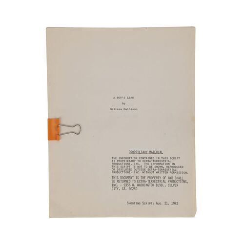 107. Production-Used Shooting Script ### E.T. THE EXTRA-TERRESTRIAL (1982)