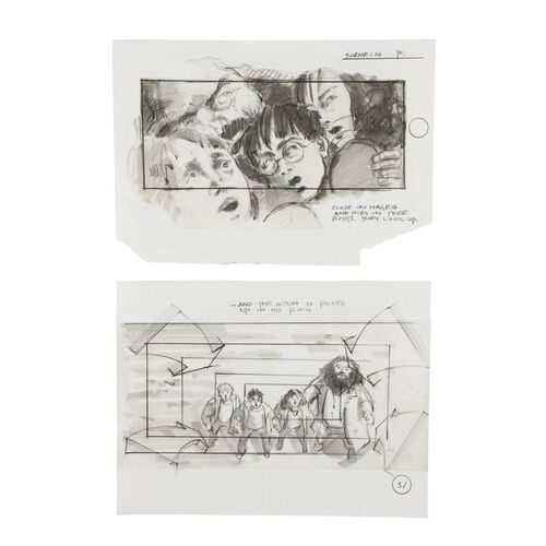 165. Pair of Hand-Drawn and Annotated Storyboard Pages ### HARRY POTTER SERIES (2001 - 2011)