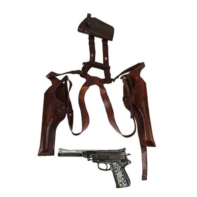 178. Aristotle Papadopoulos (Antonio Banderas) Stunt Pistol and Holsters ### HITMAN'S WIFE'S BODYGUARD (2021