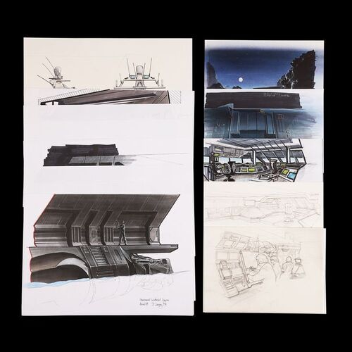 203. Dom Lavery Hand-Drawn Concepts for Elliot Carver's (Jonathan Pryce) Stealth Boat ### JAMES BOND: TOMORROW NEVER DIES (1997)