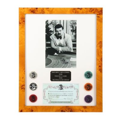 209. Autographed Robbie Coltrane Photograph, Elektra King's (Sophie Marceau) Cheque and Casino Chips Display ### JAMES BOND: THE WORLD IS NOT ENOUGH (1999)