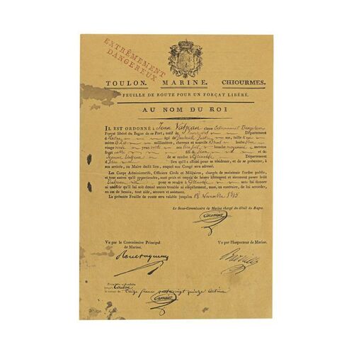 257. Jean Valjean's (Hugh Jackman) Travel Papers ### LES MISERABLES (2012)