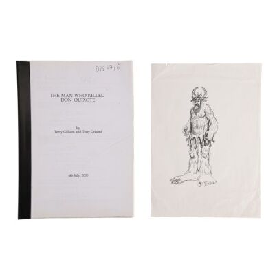 264. Terry Gilliam Hand-Drawn Sketch Copy and Production Script ### MAN WHO KILLED DON QUIXOTE, THE (2018)