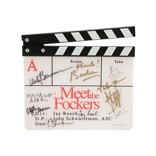 277. Robert De Niro, Ben Stiller, Barbra Streisand, Dustin Hoffman and Cast-Autographed Clapperboard ### MEET THE FOCKERS (2004)