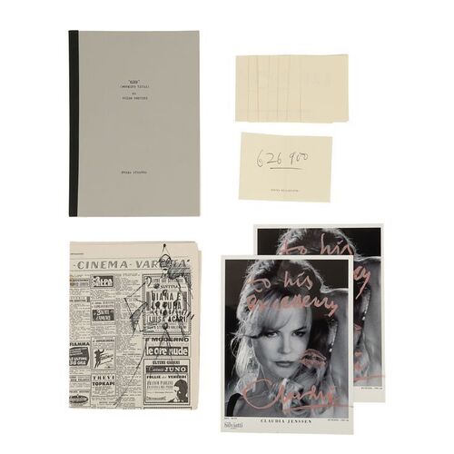 289. Guido Contini's (Daniel Day-Lewis) Hand-Doodled Newspaper, Hand-Signed Photographs, Script and Hand-drawn Numbers on Hotel Bellavista Papers ### NINE (2009)