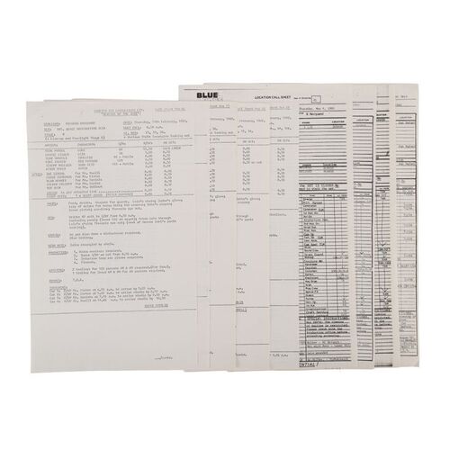 346. Anthony Daniels Collection: Collection of Blue Harvest and Revenge of the Jedi Call Sheets ### STAR WARS: RETURN OF THE JEDI (1983)