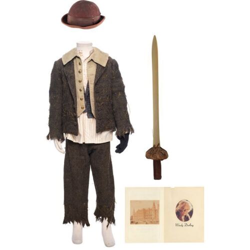 195. Lost Boy's (Bogdan Georghe) Costume and Wendy Darling's (Maggie Smith) Dinner Invitation with Peter Pan's (Robin Williams) Sword Replica ### HOOK (1991)