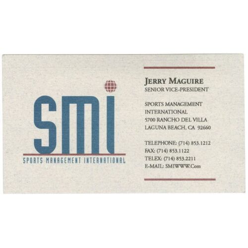 215. Jerry Maguire's (Tom Cruise) Production-Made Business Card ### JERRY MAGUIRE (1996)
