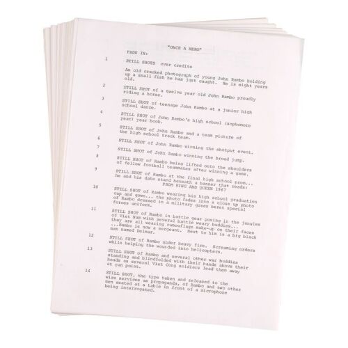 314. Once a Hero Script ### RAMBO: FIRST BLOOD (1982)