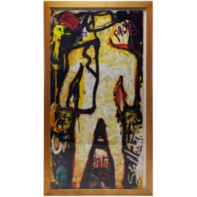 373. Sylvester Stallone-Signed Framed "Outline of a Male Figure (Related to "Rocky")" Artwork Print with Hand-Illustrated Additions ### SYLVESTER STALLONE
