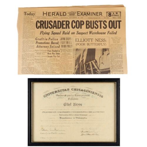 411. Crusader Cop Busts Out Chicago Herald and Examiner Newspaper Cover with Framed Degree ### THE UNTOUCHABLES (1987)