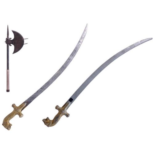 206. Lao Che (Roy Chiao) Henchmen Metal Throwing Axe with Pair of Stunt Thuggee Swords ### INDIANA JONES AND THE TEMPLE OF DOOM (1984)