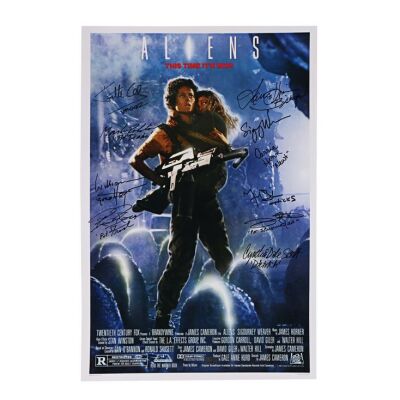 4. Sigourney Weaver, Carrie Henn, Michael Biehn and Main Cast-Autographed Commercial Poster ### ALIENS (1986)