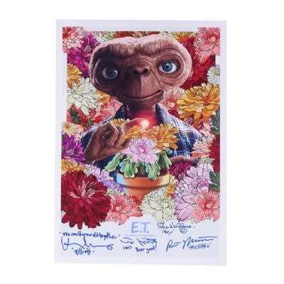 38. Cast-Autographed Poster ### E.T. THE EXTRA-TERRESTRIAL (1982)