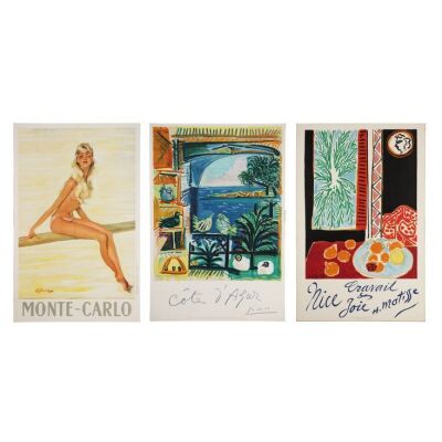 101. Three Vintage Travel Advertising Posters by Pablo Picasso, Henri Matisse and Jean Gabriel Domergue ### TRAVEL POSTER