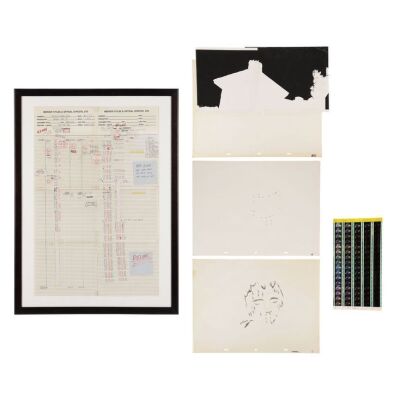 134. Mario Kirner Collection: Matte Voorhees House Animation Cel, Framed Optical Animation Instruction Sheet, Hand-drawn Matte Cells and Colour Correction Slides ### JASON GOES TO HELL: THE FINAL FRIDAY (1993)