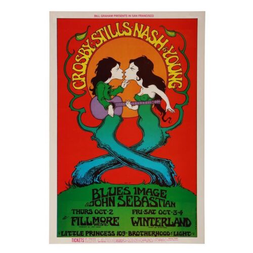 178. "Bill Graham Presents" Crosby, Stills, Nash & Young Fillmore/Winterland Concert Poster (BG-194) ### CROSBY, STILLS, NASH & YOUNG