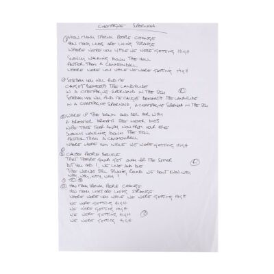 201. Noel Gallagher Handwritten "Champagne Supernova" Lyrics ### OASIS