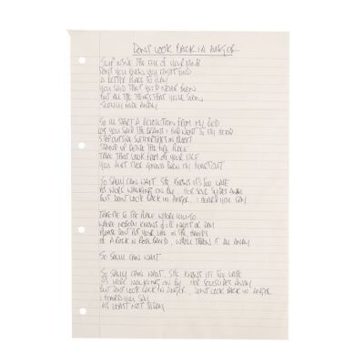 202. Noel Gallagher Handwritten ''Don't Look Back in Anger'' Lyrics ### OASIS
