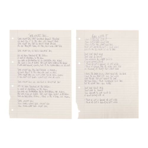 205. Noel Gallagher Handwritten "Roll with It" and "Some Might Say" Lyrics ### OASIS
