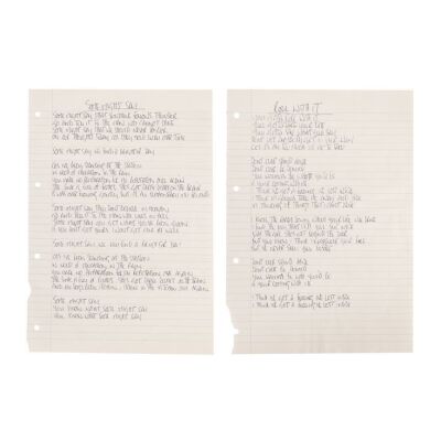 205. Noel Gallagher Handwritten "Roll with It" and "Some Might Say" Lyrics ### OASIS