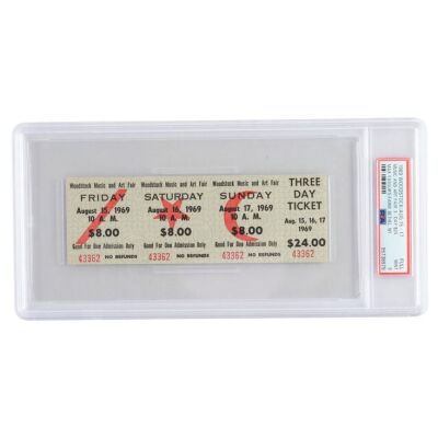 234. Four Original PSA Graded Unused Woodstock Festival 1969 Three-day Tickets ### WOODSTOCK MUSIC AND ART FAIR (1969)