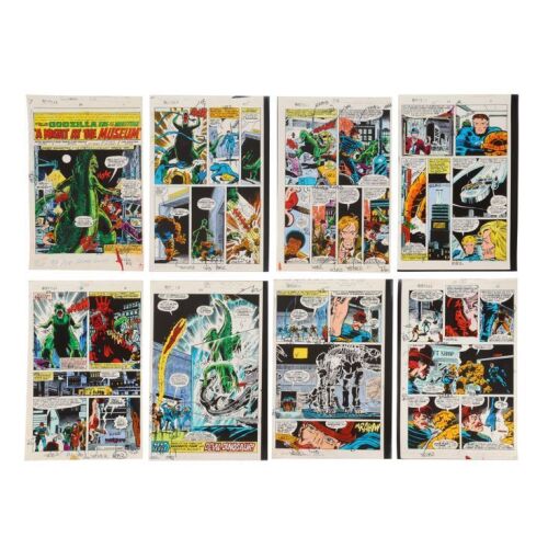 253. Set of Eight George Roussos Hand-Painted Godzilla No. 20 "A Night at the Museum" Interior Colour Guides ### MARVEL COMICS: GODZILLA, KING OF THE MONSTERS