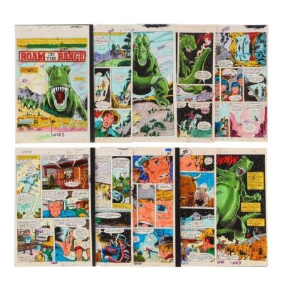 254. Set of Ten Don Warfield Hand-Painted No. 15 "Roam on the Range" Interior Colour Guide Pages ### MARVEL COMICS: GODZILLA, KING OF THE MONSTERS