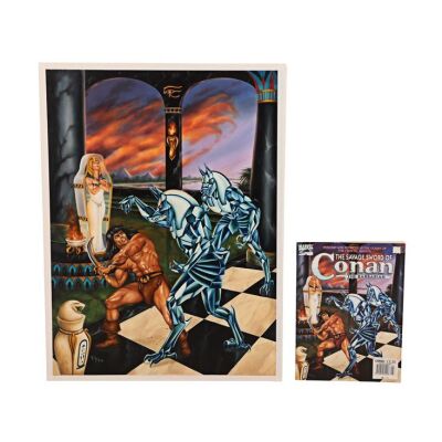 268. Savage Sword of Conan No. 216 Original Hand-Painted Cover Artwork by Toni Taylor and Comic Book ### SAVAGE SWORD OF CONAN (1974 - 1995)
