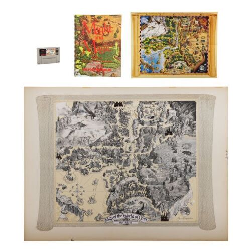 283. Preliminary Map of the World Cron Sketch, Signed Guidebook, Poster and Game Cartridge ### SUPER NINTENDO: MIGHT AND MAGIC II