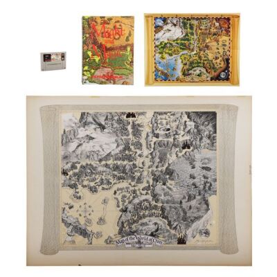 283. Preliminary Map of the World Cron Sketch, Signed Guidebook, Poster and Game Cartridge ### SUPER NINTENDO: MIGHT AND MAGIC II