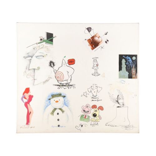 287. Large Canvas Featuring Hand-Illustrated Artwork by Nick Park, Terry Gilliam, Raymond Briggs, Russell Hall and Others ### VARIOUS ARTISTS
