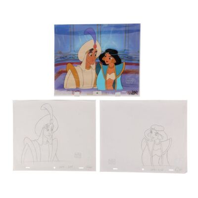 327. Aladdin and Princess Jasmine Original Production Cel, Background and Matching Drawings ### ALADDIN (TV SERIES, 1994-1995)