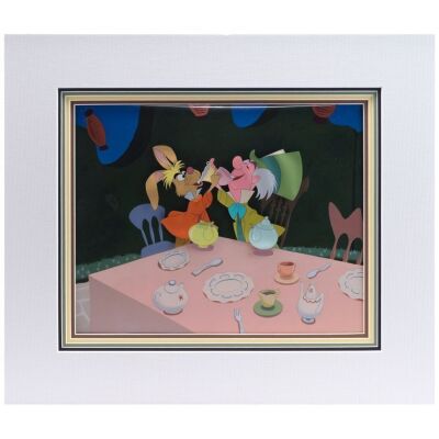329. Mad Hatter and March Hare Tea Party Original Production Cel and Presentation Background ### ALICE IN WONDERLAND (1951)