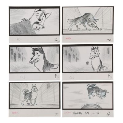 333. Six Original Storyboard Panels ### BALTO (1995)