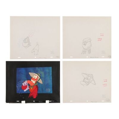 377. Sebastian Grinning Original Production Cel, Background and Matching Drawings ### LITTLE MERMAID, THE (TV SERIES, 1992-1994)